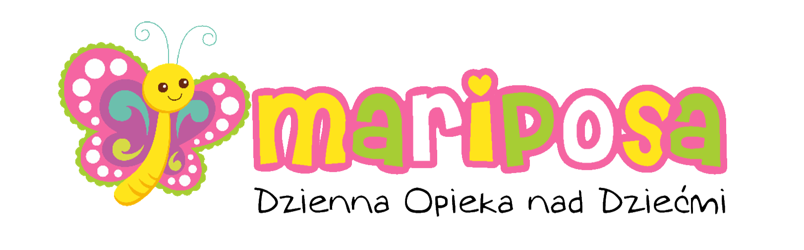 Żłobek Mariposa – Targówek Mariposa Nursery Logo – colorful butterfly with the name